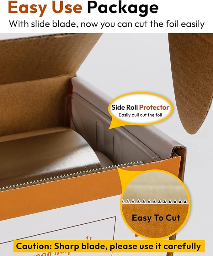 Katbite Aluminum Foil Heavy Duty 17.7 Inch Wide, 30 Micron Thick Strong Heavy Duty Foil Aluminum Roll Wrap for Commercial Catering, Grilling, Roasting, Baking, Home Cooking, 17.7"x525s.f