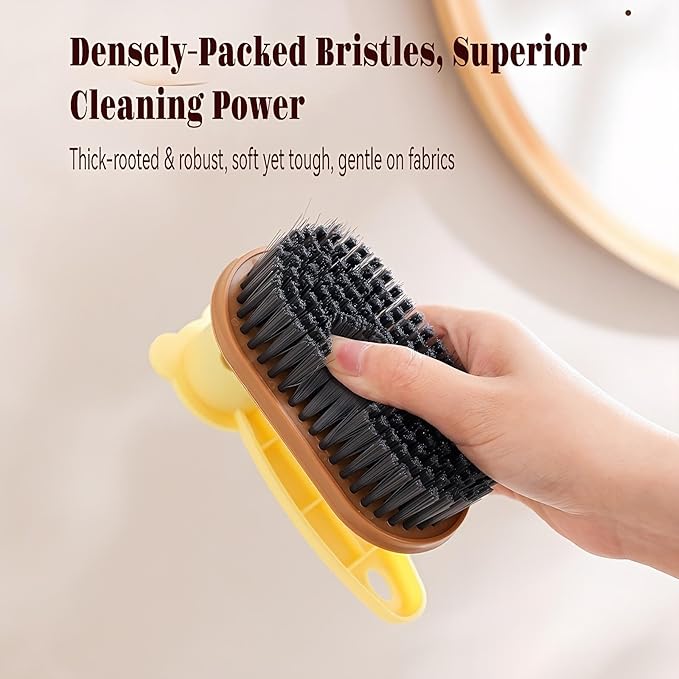 Little Bear Rotating Multi Functional Laundry Brush,Extended Bristle Cleaning Brush for Clothes, Carpet,Shoes, Etc(Green)