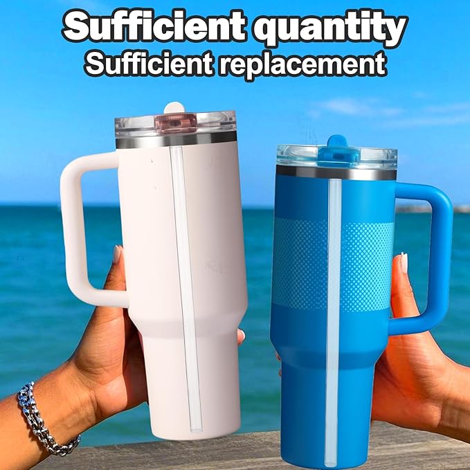 Replacement Straws for Stanley Quencher ProTour Flip Straw Tumbler 40oz, Reusable Straw with Cleaning Brush, Cup Accessories for Stanley (Transparent, for Stanley Quencher ProTour 40oz)