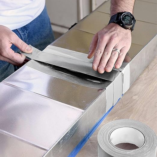 DGSL Aluminum Foil Tape, 2in x167ft(3.9 mil) Silver Metal High Temperature Heavy Duty HVAC Tape for Ductwork, Sealing, Patching, HVAC