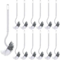 12 Pcs Curved Toilet Bowl Brush Bulk Bathroom Deep Cleaning Toilet Cleaner Scrubber Without Holder Handle Curved Brush Hanging Under Rim Household Cleaning for Bathroom(White)