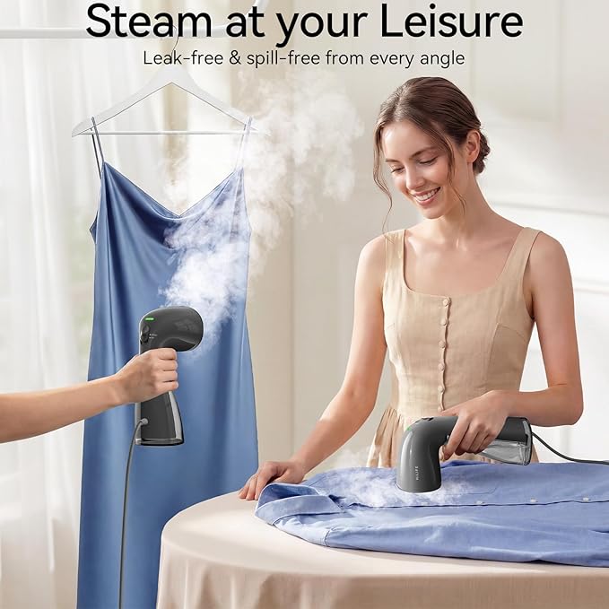 HiLIFE Steamer for Clothes, 1100W Clothes Steamer, Fast Wrinkle Removal with Large 300ml Tank, Ideal for All Fabrics, Easy to Use, Compact and Portable Travel Garment Steamer