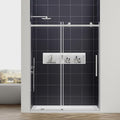 Luxury Soft-Closed Frameless Sliding Shower Door, 58–60" W x 76" H, 3/8" (10mm) Tempered Glass, Nano Coating, 304 Stainless Steel, Premium Quiet Close System - Bright Chrome