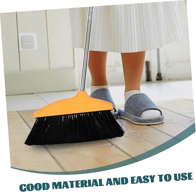 Cabilock Soft Bristle Indoor Outdoor Cleaning Broom with Metal Handle Efficient Dust Hair Sweeping Tool for Home Kitchen Office Wide Angle Design for Quick Cleanup