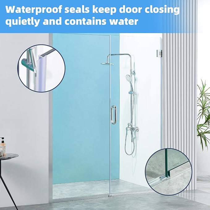 Pivot Shower Door, Adjustable Width 58.5-60" W x 76" H Shower Glass Door with 3/8" (10mm) Clear SGCC Tempered Glass with Nano Easy-Clean Coating, L01 Chrome