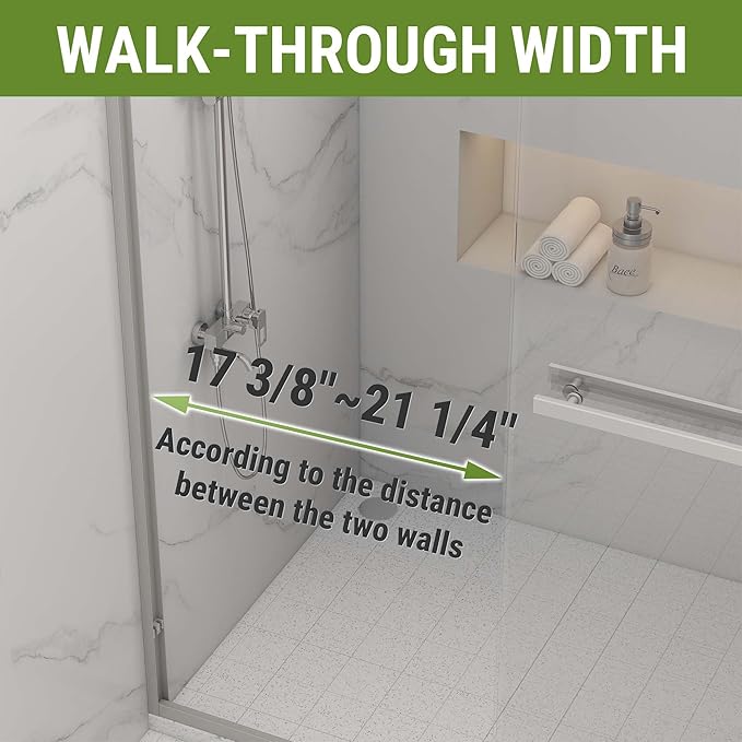Shower Door 44-48" W * 72" H, Polished Chrome Double Sliding Shower Door with 1/4"(6mm) Tempered Glass, Shower Glass Door Easy to Clean