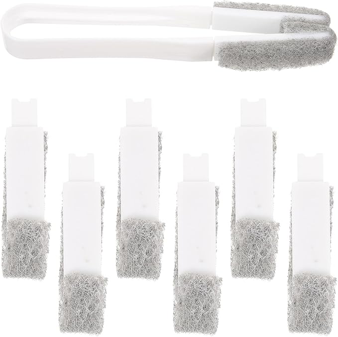Yardwe Handheld Blinds Cleaning Brush Set with 6 Reusable Brush Heads, Portable Vent and Air Conditioner Cleaner for Household Shutter Dust Removal, Compact Design for Narrow Gaps