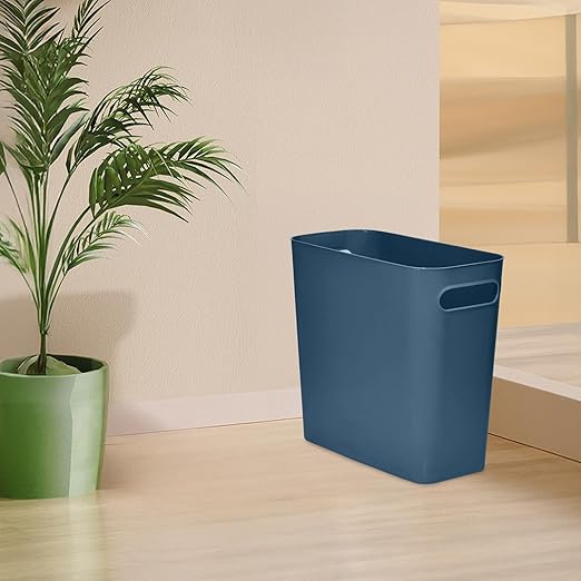 Platic Trash Can - Small Waste basketbin - 1.8 Gallon- for Office,Home,Bathroom,Kitchen - Blue