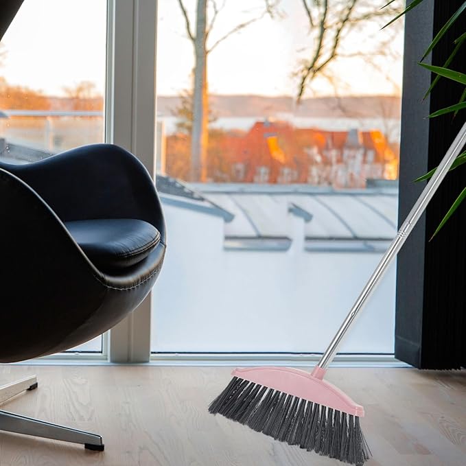 Handle Broom for Efficient Sweeping Angle Design for Indoor and Outdoor Cleaning for Pet Hair and Patio Use Ergonomic Handle for Comfortable Grip