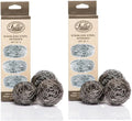Fuller Brush Stainless Steel Scrubbing Sponges – 2-Pack (2 Sets of 3 = 6 Pieces) – Heavy Duty Kitchen Scour Sponges for Dishes, Pots & Pans