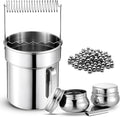 2 Pcs Paint Brush Cleaner Set Stainless Steel Double Dipper Palette Cup Paint Brush Portable Washer Holder for Oil Cleaner Kits(Straight Shape,Extra Large)