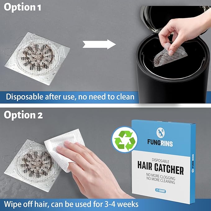 Shower Drain Hair Catcher,35 Pack Disposable Hair Catcher Shower Drain Mesh Stickers, Shower Drain Cover-Hair Drain Catcher for Pop-up and Regular Drains of Showers,Bathtubs,Sinks,and Basins