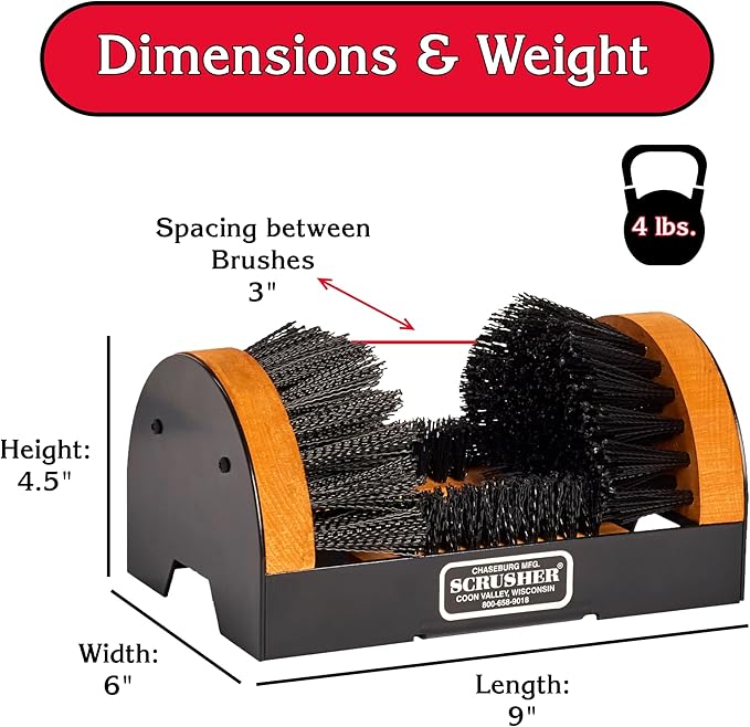 The Original Shoe & Boot Cleaner - Outdoor Boot Brush Scrubber, Heavy Duty Weather Resistant Steel Frame- Made in America