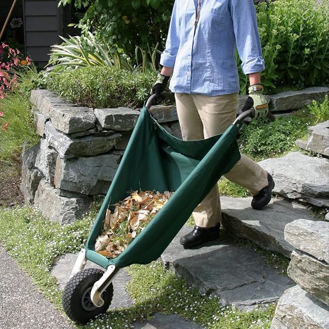Allsop WheelEasy LE - Foldable Garden Cart (Wheelbarrow) with Easy Grip Handles
