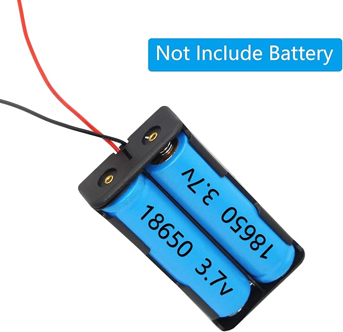 PNGKNYOCN 18650 Battery Clip, 2 Slots 3.7V DIY Battery Storage Box in Series Plastic Batteries Case YOUCHENG for 18650 Battery with Connect Lead(5-Pack)