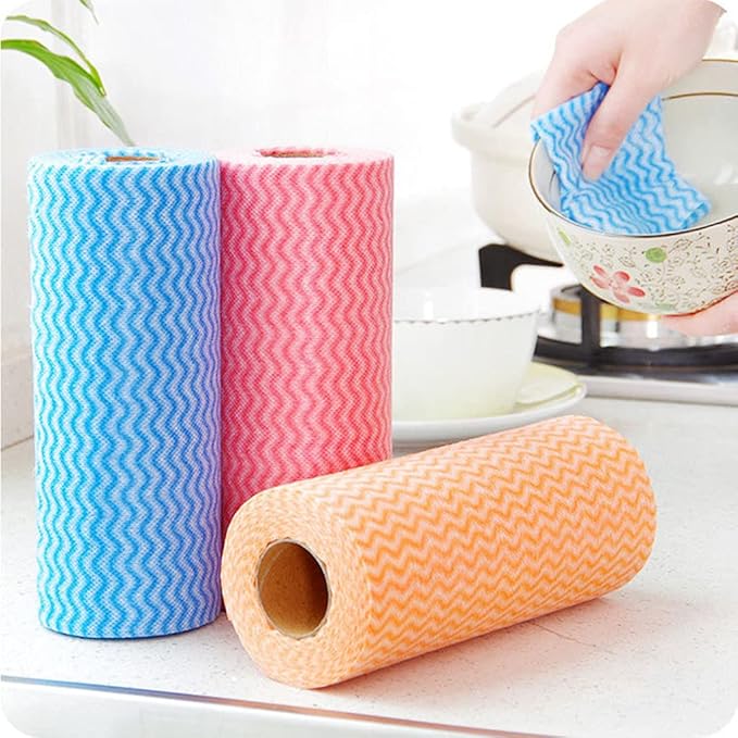 Disposable Towels Wipe Dish Cloths Reusable Towels Handy Wipes Quick-Dry 50 Count/Roll Reusable Wipes For Kitchen