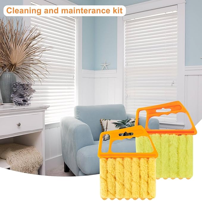 2 Pcs Blind Cleaner - Washable Window Blind Cleaner Duster Tool, Hand-Held Blind Duster for Wood Dlinds Mini Duster Brush Blind Dust Cleaner Venetian Shades Brush Window