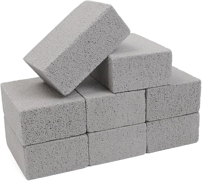 Non Scratch BBQ Grill Stone Cleaning Block Griddle Brick Oven Stone Scrubber Blackstone Cleaner, 8 Pack GrayMagic Stone for Removing Stains，Cleaning Flat Top Cookers，Toilet，Pool，Exfoliation Dead Skin