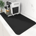 WISELIFE Coffee Mat Super Absorbent Dish Drying Mat Coffee Bar Accessories Match with Machine Large Drying Mats for Kitchen Counter 17" W x 30" L, Black