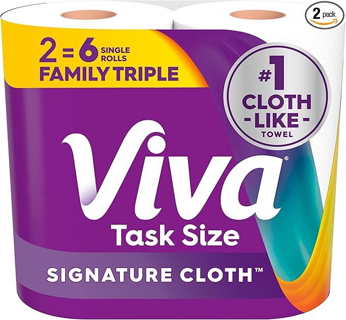 Viva Signature Cloth Paper Towels, 2 Family Triple Rolls, 141 Sheets per Roll (Packaging May Vary)