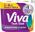 Viva Signature Cloth Paper Towels, 2 Family Triple Rolls, 141 Sheets per Roll (Packaging May Vary)