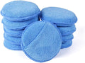 Microfiber Wax Applicator, AutoCare Ultra-Soft Microfiber Wax Applicator Pads with Finger Pocket Wax Applicator for Cars Wax Applicator Foam Sponge (Blue, 5" Diameter, Pack of 10)