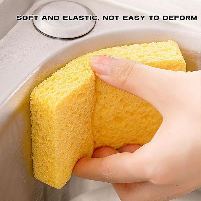Large Cellulose Sponges, Thick Heavy Duty Scrub Sponges, Kitchen Sponges for Dish, Non-Scratch Scrubber for Household, Cookware, Bathroom (5 Pack)