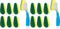 LOLA Dish Brush w/Soap Dispenser Wand, 1 Brush w/Head & 6 Refills, Absorbent Sponge Scrubber, No Leaking. Clean Dishes, Sinks and Cookware (Pack of 2)