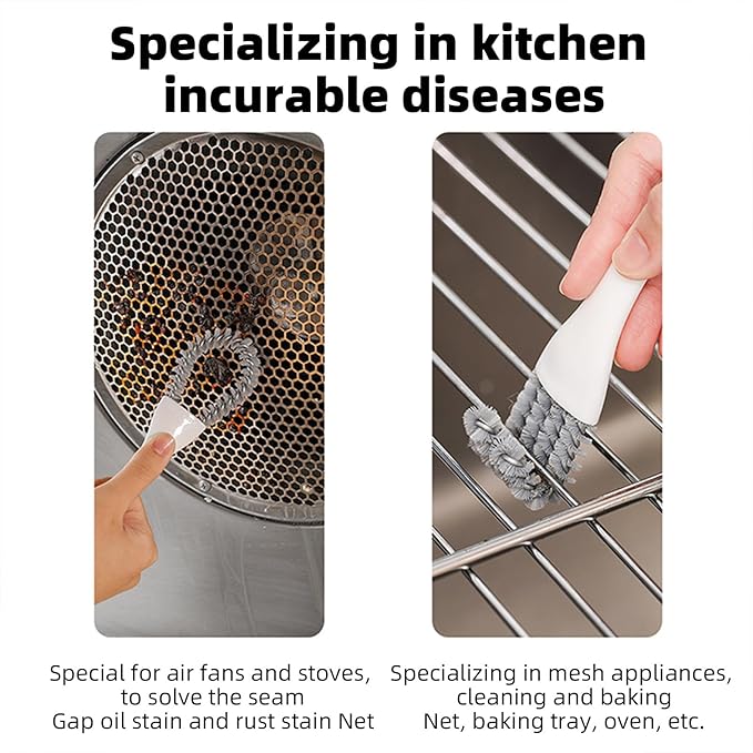 Grout Brush for Deep Cleaning – Multi-Surface Scrubber for Kitchen Sinks, Stovetops, Grill Grates, Pet Cages – Stiff Bristles Remove Stubborn Grime, Grease & Debris – Ergonomic Non-Slip Handle