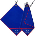 Magnetic Golf Towel for Bag 18" x 18" with Clip Exclusive Cleaning Pocket Microfiber Waffle Ultra Absorbent Club Ball Cleaner, Essential Golf Accessories and Gifts for Men Women(Blue 1 Pack)