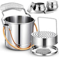 Skybooly 2 Pcs Paint Brush Cleaner Set Stainless Steel Double Dipper Palette Cup Paint Brush Portable Washer Holder for Oil Cleaner Kits(Straight Shape,Jumbo)
