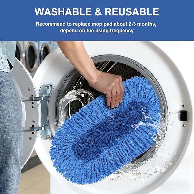 Dust Mop Replacement Head Compatible with Cedar Hardwood Floor 'N Baseboard Dust Mop - Dual-Action Dust Mop Refil Pads for Ceda Dual-Action Microfiber Sweeper Dust Mop - 6 Pack