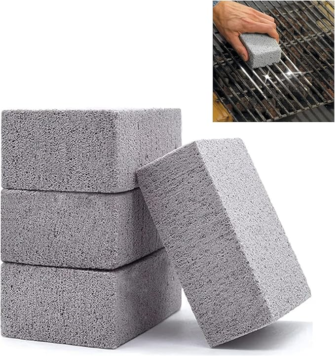 KAYCROWN Grill Griddle Cleaning Brick Block, Grill Cleaning Brick Removing Stains for Flat Top, Sink, BBQ Grill Cleaner, Pumice Griddle Cleaning Stone Griddle Scraper Cleaner, 4 Pack