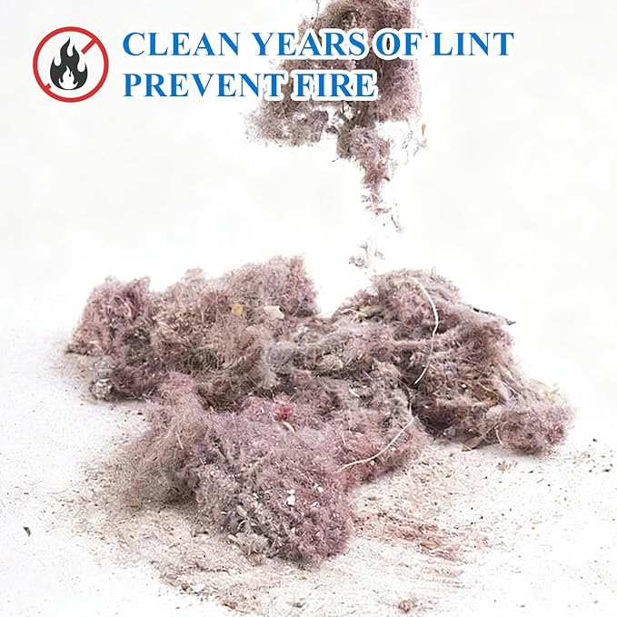 2 Pack Dryer Vent Cleaner Kit - Long Flexible Lint Brush for Dryer Vents, Refrigerator Coils, and Radiators - Household Cleaning Supplies (2, Short Brush)