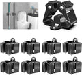 3-H Stainless Steel Broom Holder Wall Mount 8 Pack, Heavy Duty Mop and Broom Organizer with Screws, Tool Storage Rack for Kitchen, Laundry, Bathroom, Garage, Garden Shed,Black