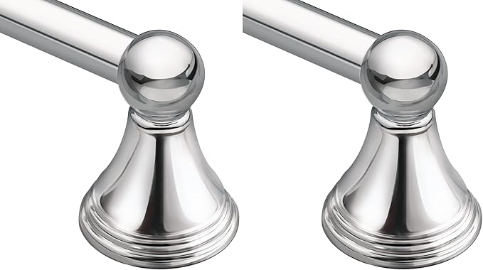 Moen DN8418CH Preston Collection 18-Inch Single Bar Bathroom Towel Bar, Chrome (Pack of 2)