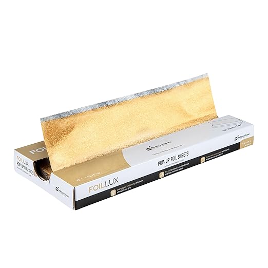 Restaurantware-Foil Lux 12 x 10.8 Inch Pop-Up Foil Sheets, 100 Disposable Foils Papers For Food - Orange Peel Embossing, Interfolded, Gold Aluminum Foils Sheets, Greaseproof, Freezable, Oven Ready