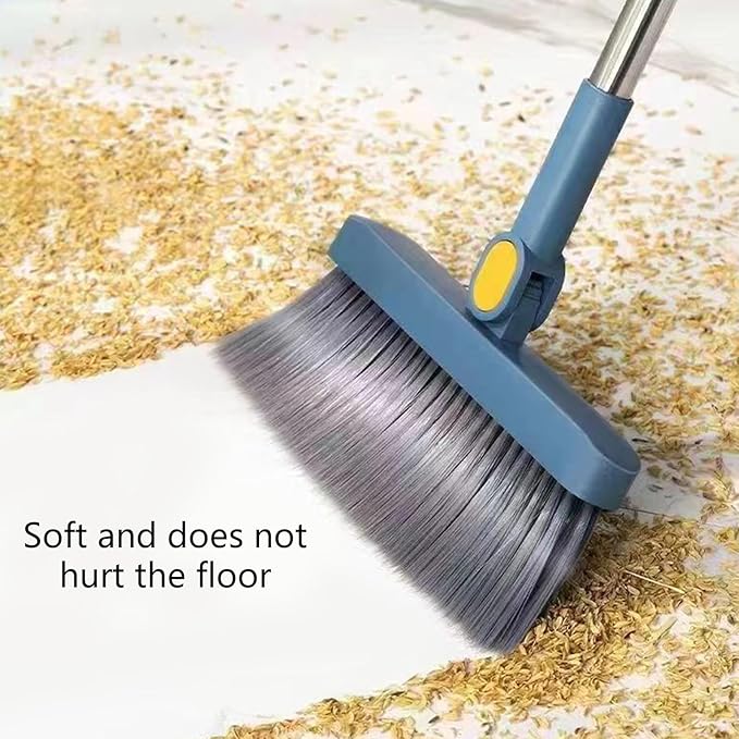 Space Saving Folding Broom and Dustpan Set with Adjustable Length for in Various Indoor Environment Hotel