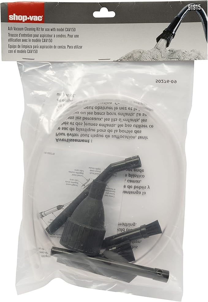 Shop-Vac 9191500 Pellet Stove Cleaning Kit, Complete Set for Efficient Ash Removal, 5 Nozzles, (1-Pack)