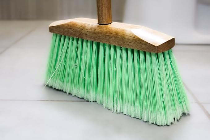 Indoor/Outdoor Heavy Duty Wooden Broom Brush, Sweeper, Head Replacement Soft bristles, Great use for Home, Kitchen, Room, Office, Patio, Deck Floor (Broom Head with a Handle)