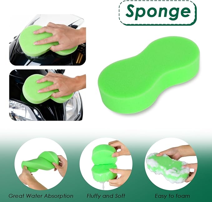 9 Pack Motorcycle Cleaning Kit, Motorcycle Detailing Kit with Chain/Wheel/Rim/Tire Brush, Sponge, Wash Mitt, Detailing Brush, Professional Cleaning Tool for Motorcycle Bike