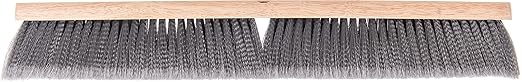 SPARTA 4501423 Flo-Pac Flagged Fine Floor Sweep, Polypropylene Bristles, 24" Block Size, 3" Bristle Trim, Gray