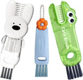 Cup Lid Cleaning Brush, 3 in 1 Lid Cleaner for Tumblers and Water Bottles, Gap Cleaning Brush with Straw Hole Detail Tool, Multifunctional Brush for Daily Use (Blue Green)