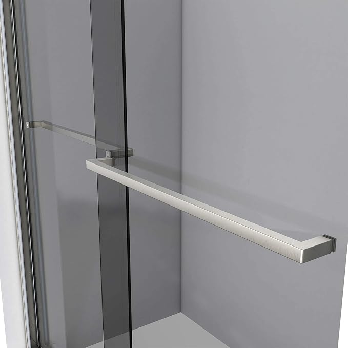DreamLine Sapphire 56-60 inch W x 60 inch H Semi-Frameless Bypass Tub Door in Matte Black and Smoke Gray Glass