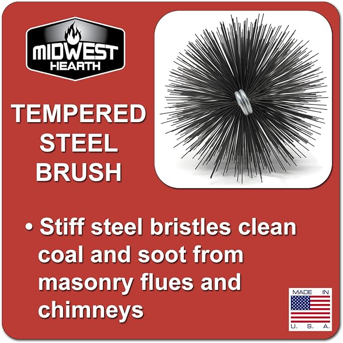 Midwest Hearth Wire Chimney Cleaning Brush (6-Inch Round) Made in USA