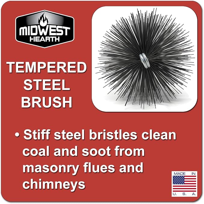 Midwest Hearth Wire Chimney Cleaning Brush (7-Inch Round) Made in USA