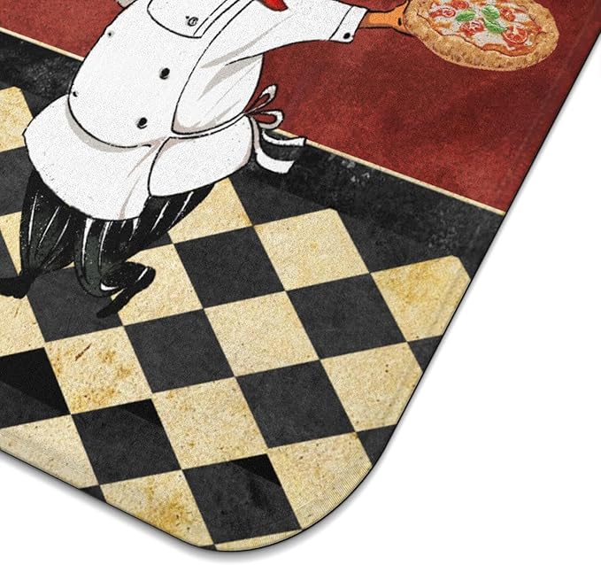Chef Dish Drying Mat For Kitchen Counter, Italian Wine Red Fat Chef Microfiber Drying Mat, Washable Absorbent Kitchen Countertop Dish Mat Drain Mat 16×18 Inch