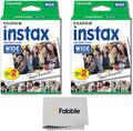 Fujifilm Wide Instant Film Twin Pack X2 (40 Sheets) + Camera and Lens Cleaning Cloth