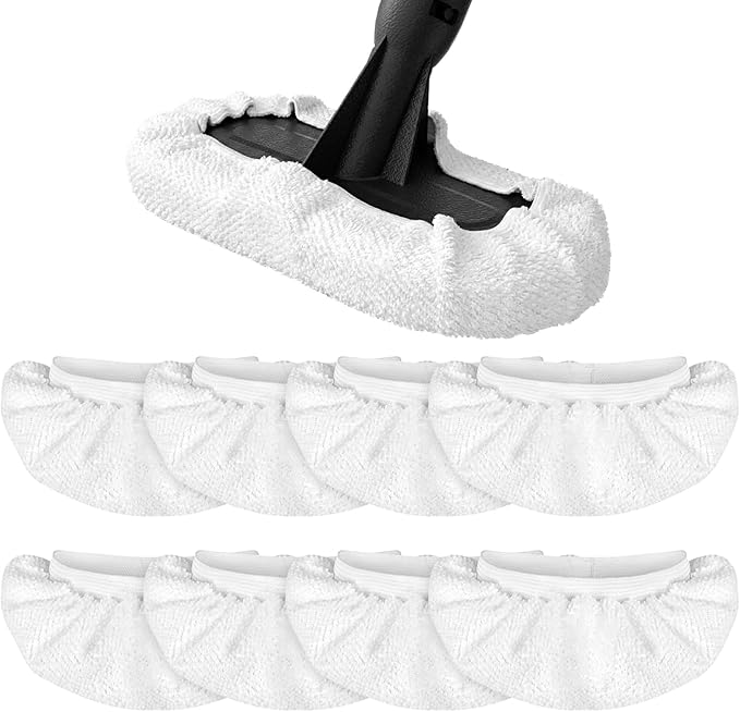 8 Pack Universal Microfiber Cloths for Handheld Steam Cleaner, Double-Layered Reusable & Washable Pads, Compatible with Bissell SteamShot, Wagner, PurSteam, McCulloch, Dupray and More