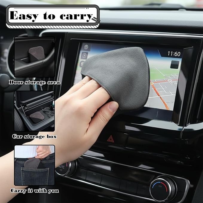 Car Screen Cleaner, Microfiber Auto Screen Cleaning Pad, Square Microfiber Cloth Non-Scratch Auto Touchscreen Cleaning Wipes for Vehicle Dashboard Car Display Interior